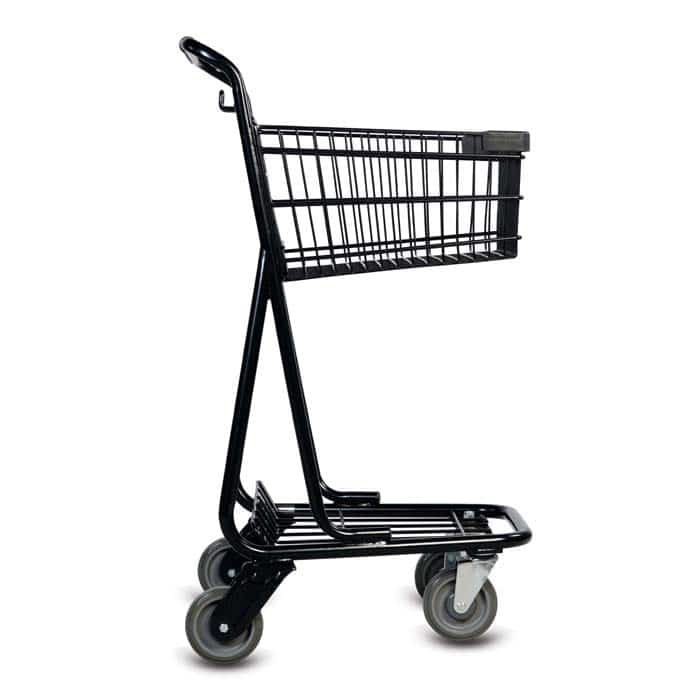 Black Wire Grocery Shopping Cart - Compact Sized Cart for Small Stores