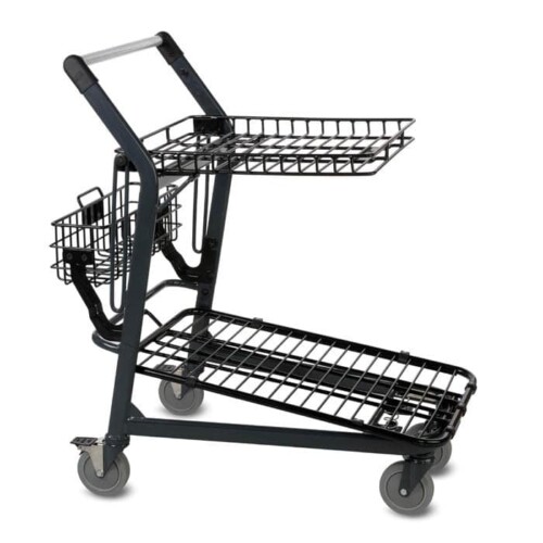 EZtote570 metal wire lawn and garden shopping cart in dark grey