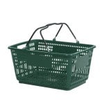 30 liter plastic hand basket with wire handles