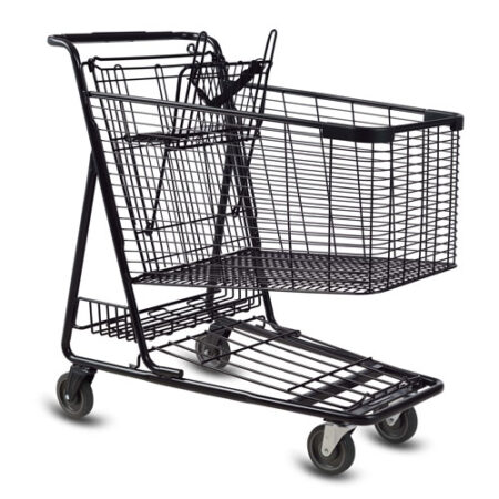 C-160-T Metal Wire Shopping Cart in Black