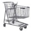 C-160-T Metal Wire Shopping Cart in Metallic Grey