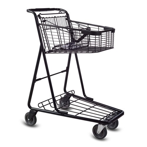 EXpress3150 metal wire convenience shopping cart with child seat in black