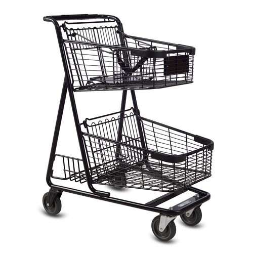 EXpress5150 metal wire convenience shopping cart with child seat in black