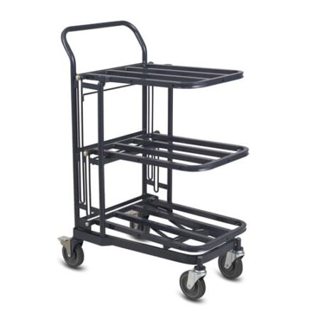 Compact nesting retractable stocking cart