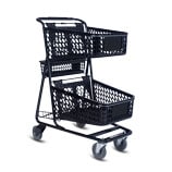 Plastic shopping cart two tier with back basket