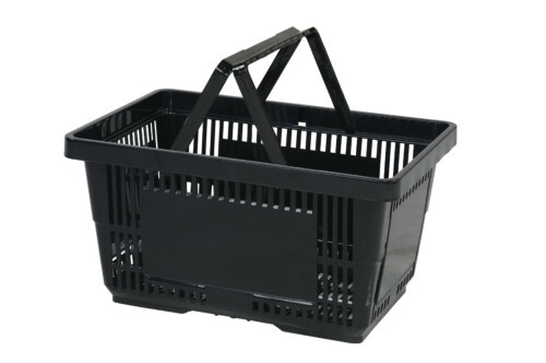 28L Black Basket, plastic handle, recycled material