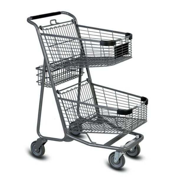 EXpress™5050 Metal Two-Tier Shopping Cart - Image 7