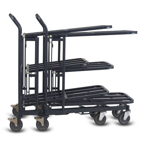 Retractable-Nesting-Utility-Cart-Model-33R-45-degree-Config-1-with-Shelves-WEB