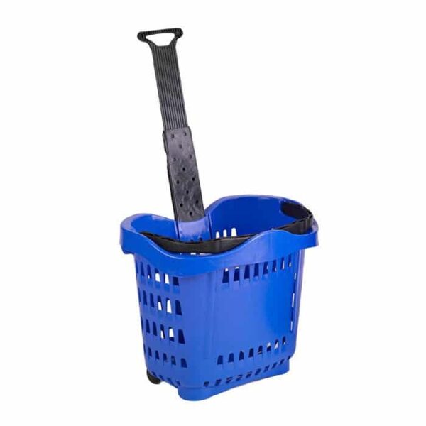 Genslide 43 Liter Recycled Plastic Shopping Basket with Wheels - Image 3