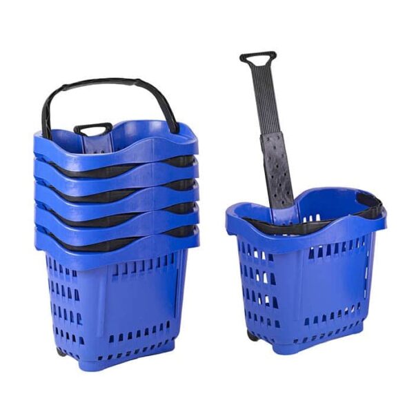 Genslide 43 Liter Recycled Plastic Shopping Basket with Wheels - Image 4