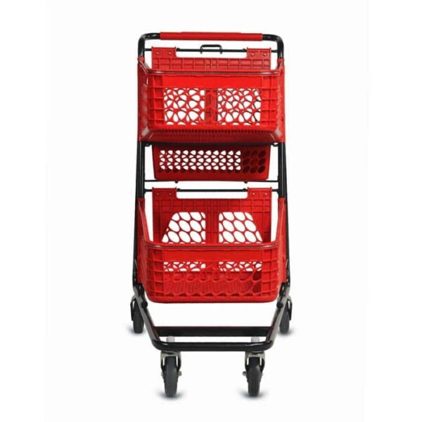 TT-100 Plastic Two-Tier Shopping Cart - Image 3