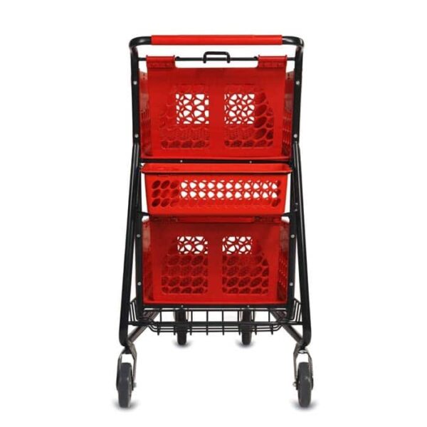 TT-100 Plastic Two-Tier Shopping Cart - Image 4