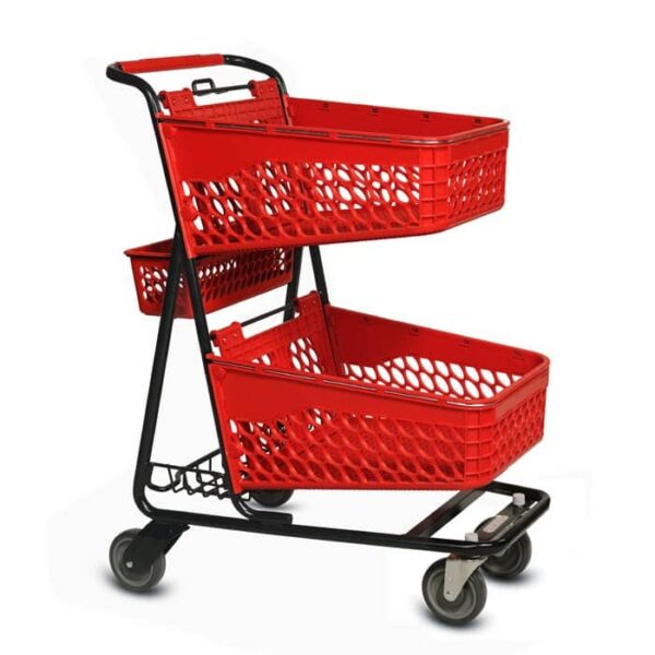 TT-100 Plastic Two-Tier Shopping Cart