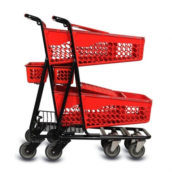 TT-100 Plastic Two-Tier Shopping Cart - Image 5