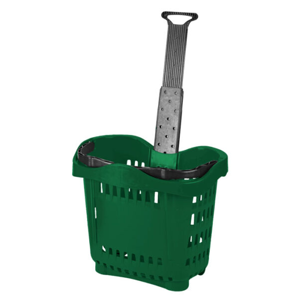 Genslide 43 Liter Shopping Basket with Wheels in dark green