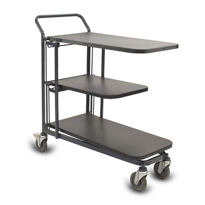 Retractable-Nesting-Utility-Cart-Model-33R-45-degree-Config-1-with-Shelves-WEB