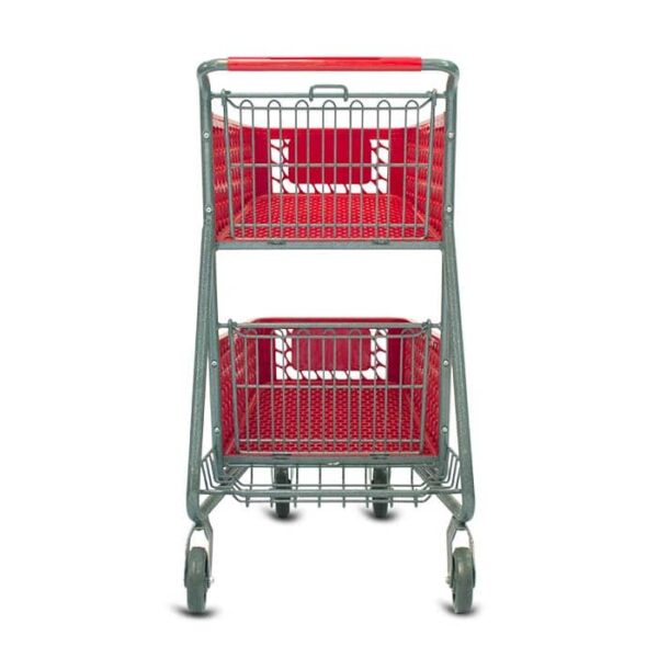 TT-100-S-T Plastic Two-Tier Shopping Cart - Image 4