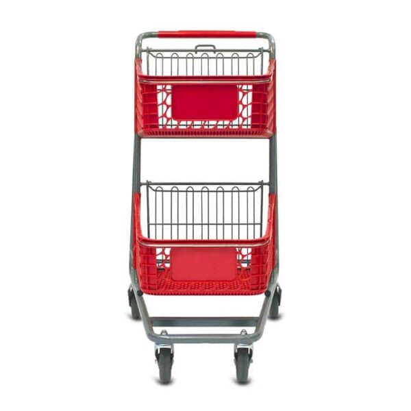 TT-100-S-T Plastic Two-Tier Shopping Cart - Image 3