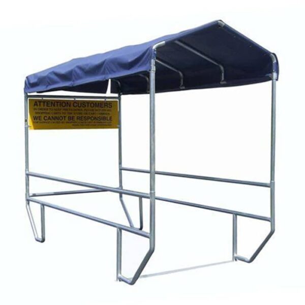 Double-wide Shopping Cart Corral with Canopy