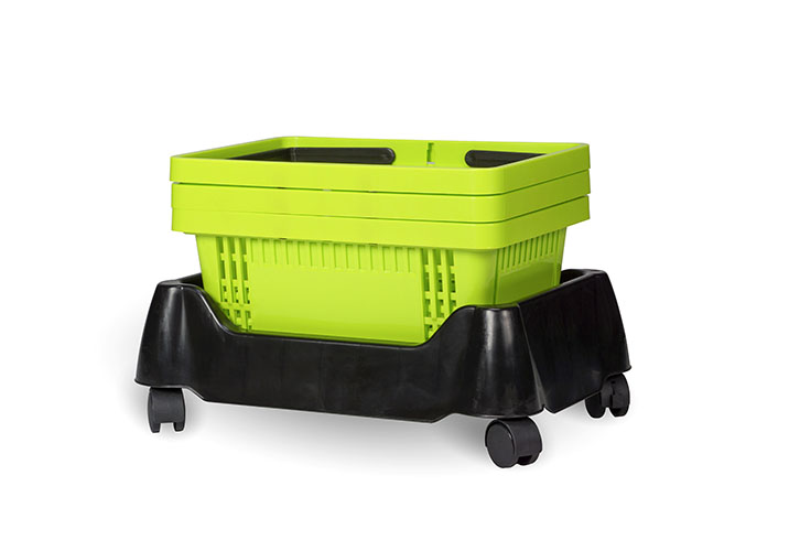 22-28L Plastic Basket Rolling Rack